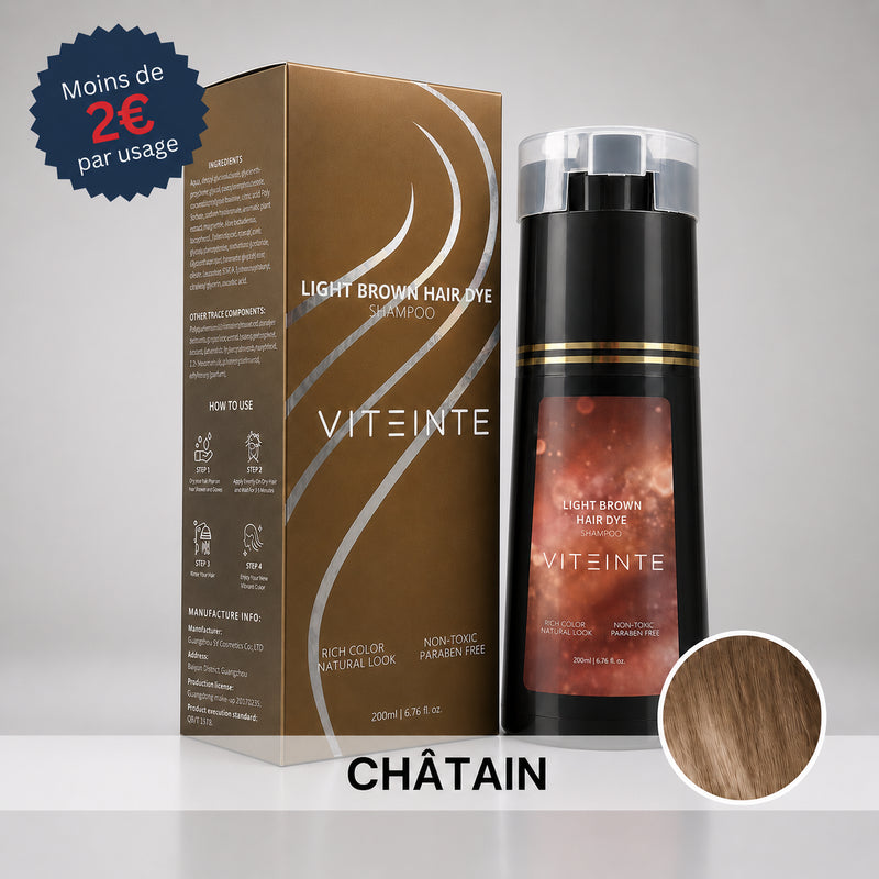 Shampoing colorant cheveux châtain Viteinte #Couleur_Châtain