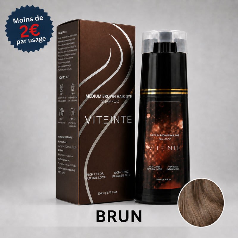 Shampoing colorant cheveux brun Viteinte #Couleur_Brun